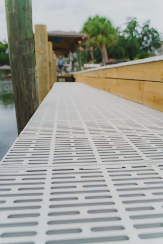 Thruflow grated decking at Decks & Docks Panama City Beach, Florida location